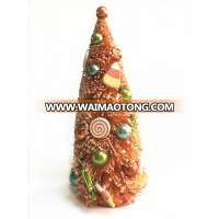 Unique artificial christmas sisal tree with plastic christmas ornaments for christmas decorated